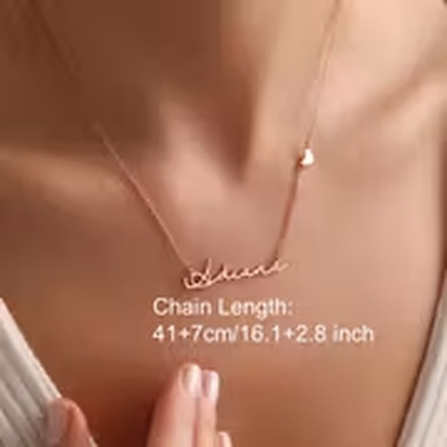 ハート付き パーソナライズドネームネックレス