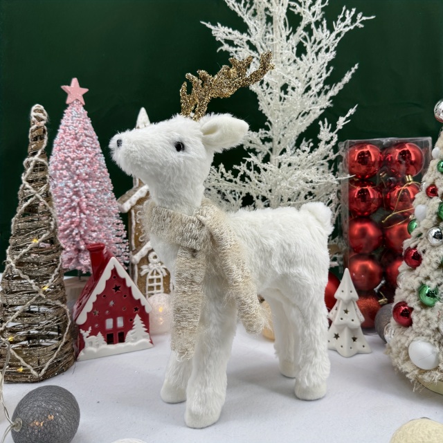 ホワイトトナカイ クリスマスオーナメント