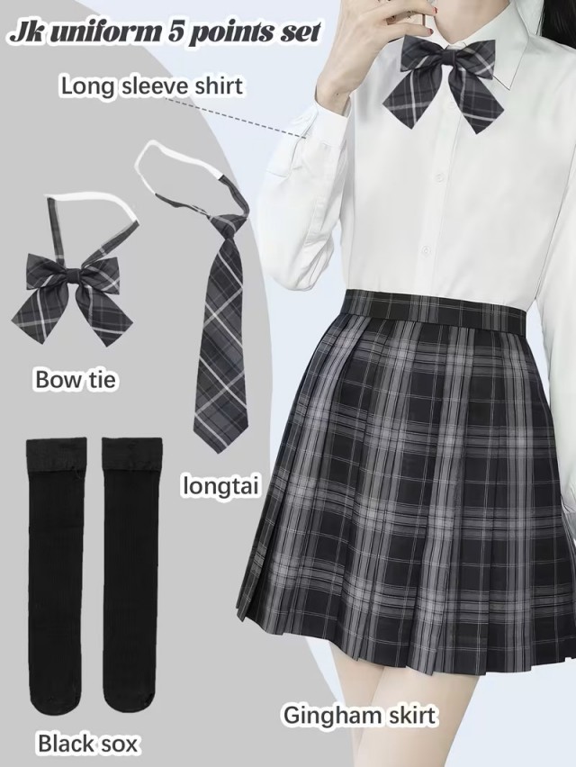 グレーチェック制服５点セット