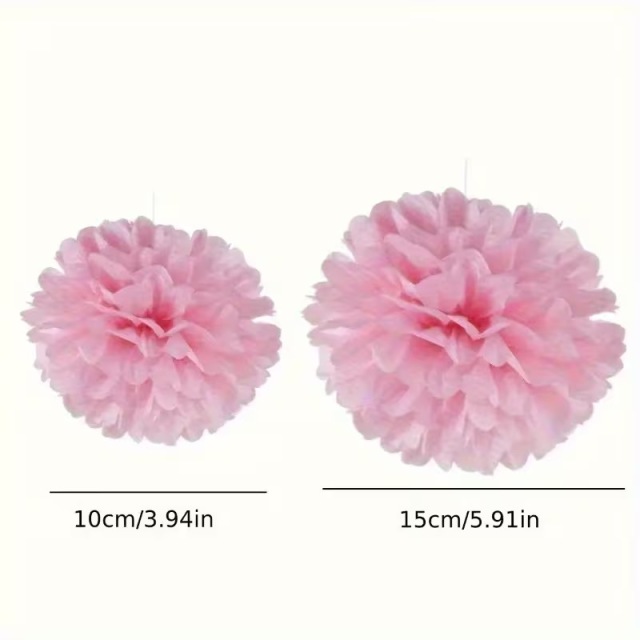 ピンク ペーパーポンポン 30個セット