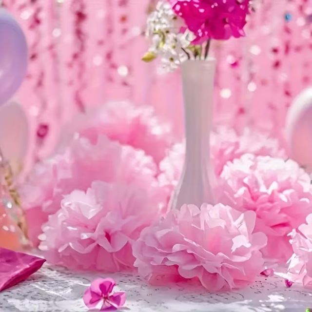 ピンク ペーパーポンポン 30個セット