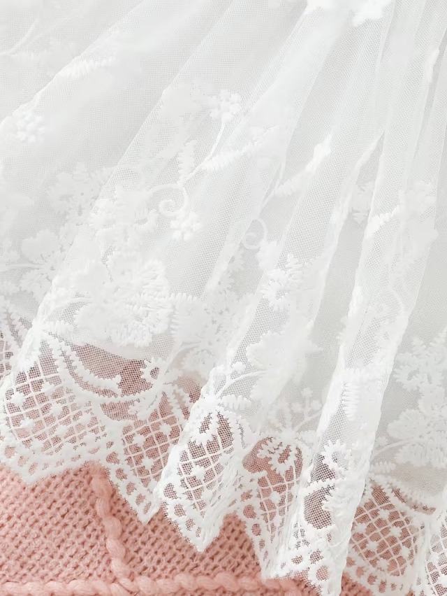 ニューボーン フローラルレースドレス＆ヘッドバンド
