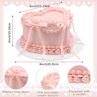 ピンクハートケーキモデル