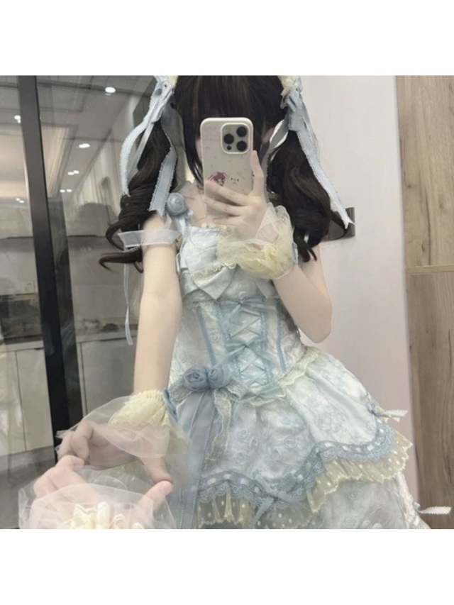 ブルーフローラル JSKロリータドレス