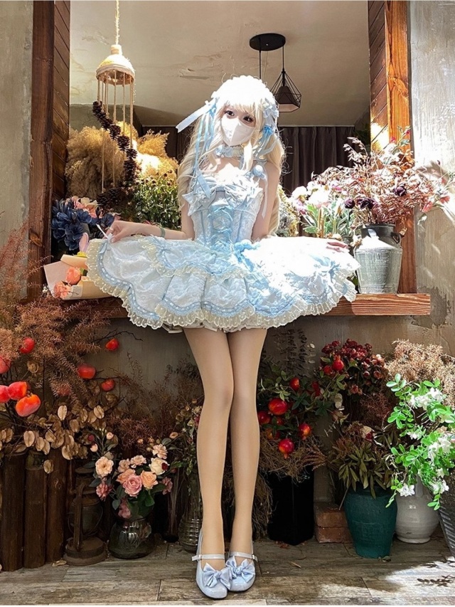 ブルーフローラル JSKロリータドレス