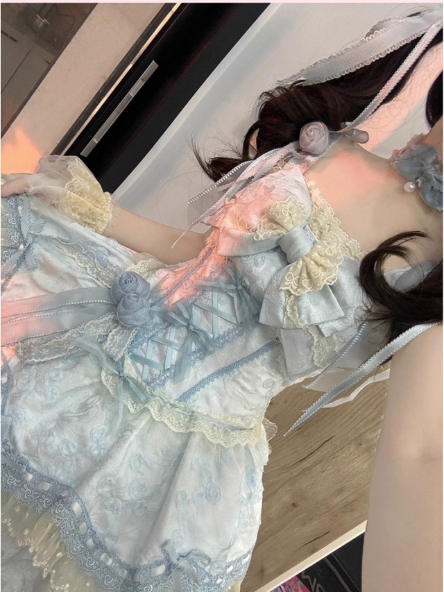 ブルーフローラル JSKロリータドレス