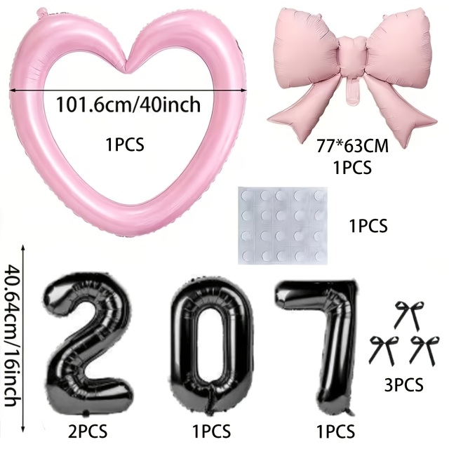 2027ニューイヤー ハート＆リボンバルーン 10点セット