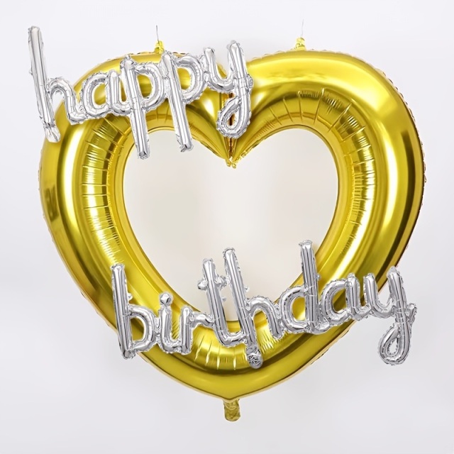 中空ハート Happy Birthday バルーン7点セット