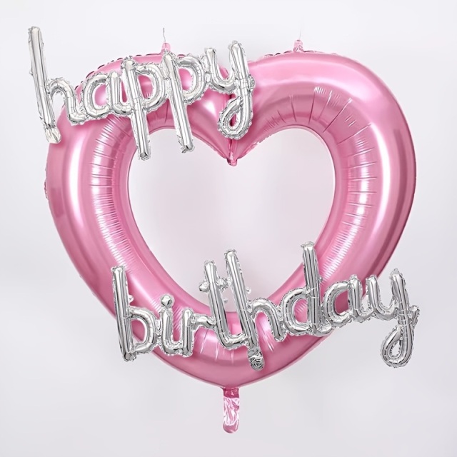 中空ハート Happy Birthday バルーン7点セット