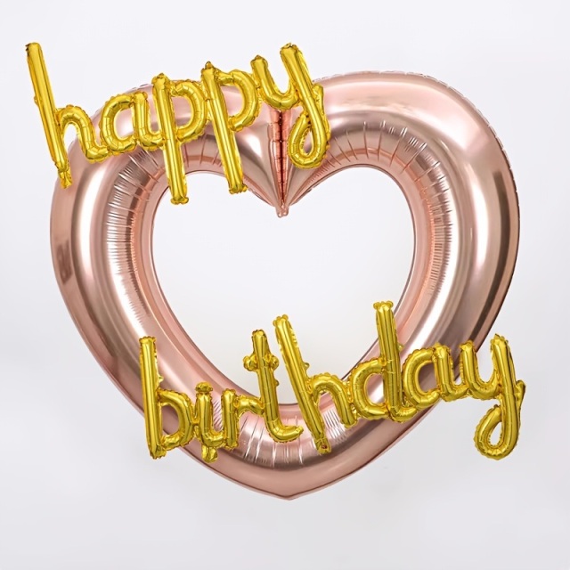 中空ハート Happy Birthday バルーン7点セット