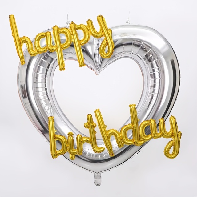 中空ハート Happy Birthday バルーン7点セット