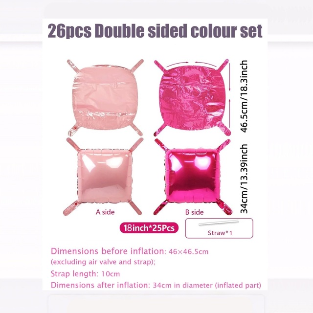 ピンク ホイルバルーン 26個セット
