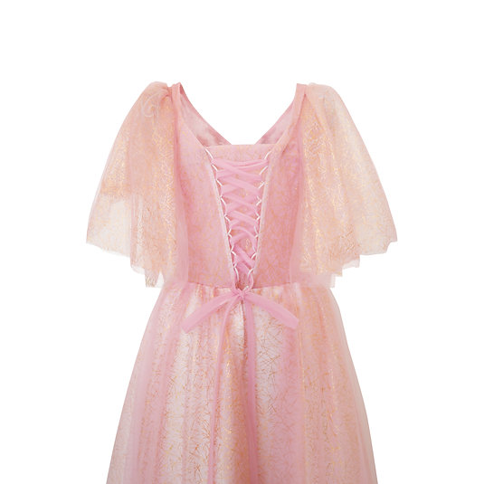 淡いピンクのロングドレス