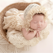 ボンネット付きロンパースドレス