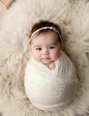 ソフトニットベビーラップ＆パールヘアバンド