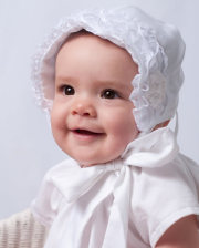 ベビードレスコットンレース フラワー Lilla ベビーレースボンネット帽子セット 王道赤ちゃんスタイル
