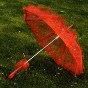 撮影用レース傘 レッド