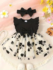 袖フリルノースリーブワンピース