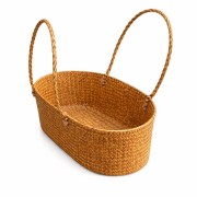 取っ手付きシンプルラタンバスケット