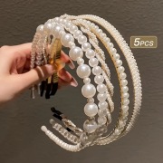 フェイクパール ヘアフープ 5個セット