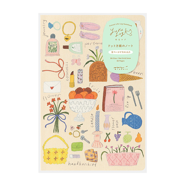MIDORI Yuru Log Notebook - My Life (B6, Dot Grid)