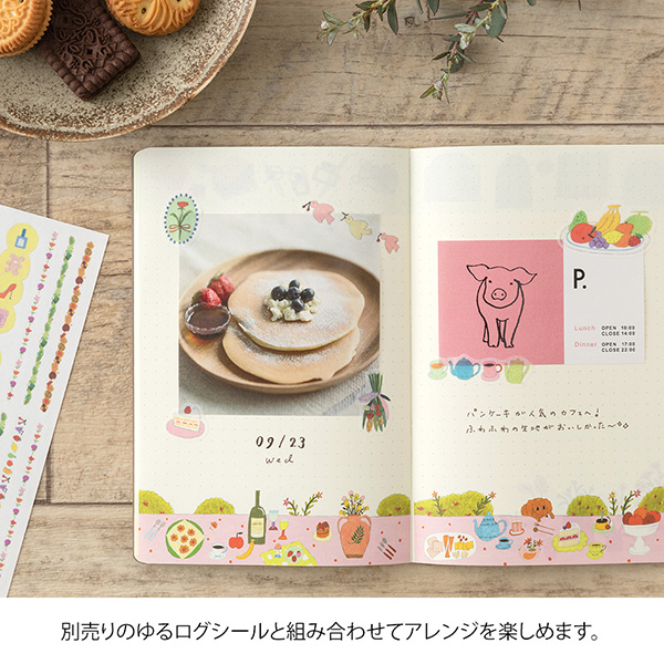 MIDORI Yuru Log Notebook - My Life (B6, Dot Grid)