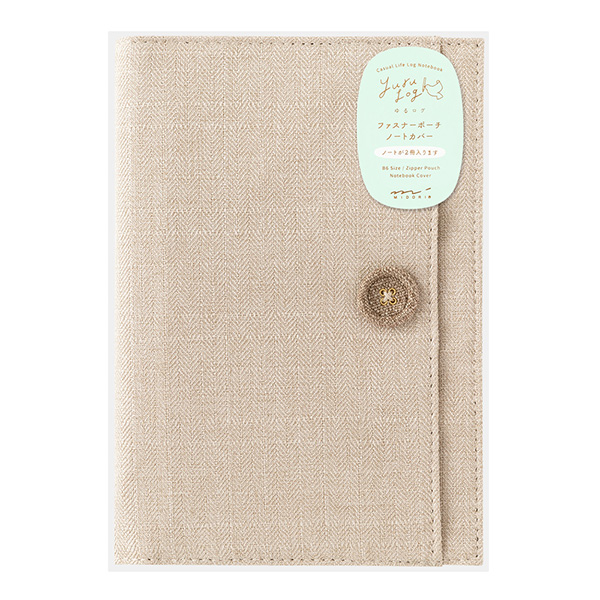 MIDORI Yuru Log Notebook Cover B6 - Beige Cloth