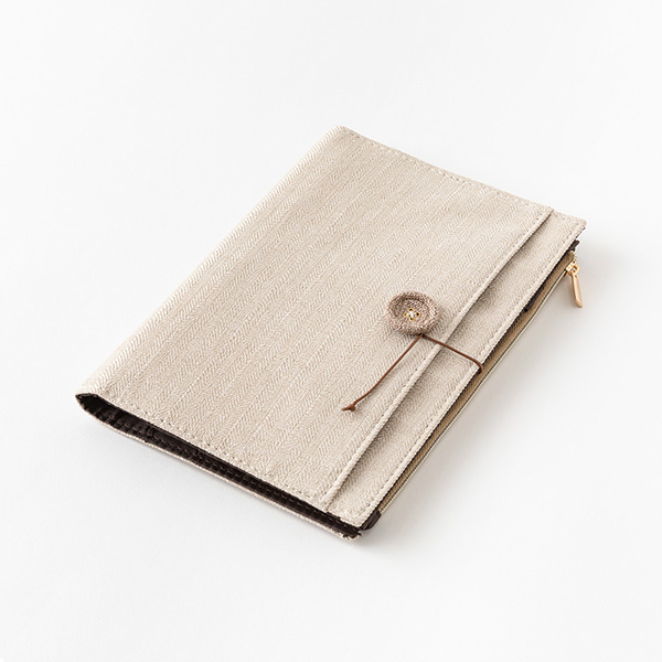 MIDORI Yuru Log Notebook Cover B6 - Beige Cloth
