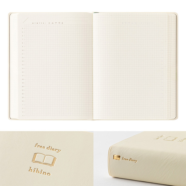 MIDORI hibino Free Diary - A6 Ivory