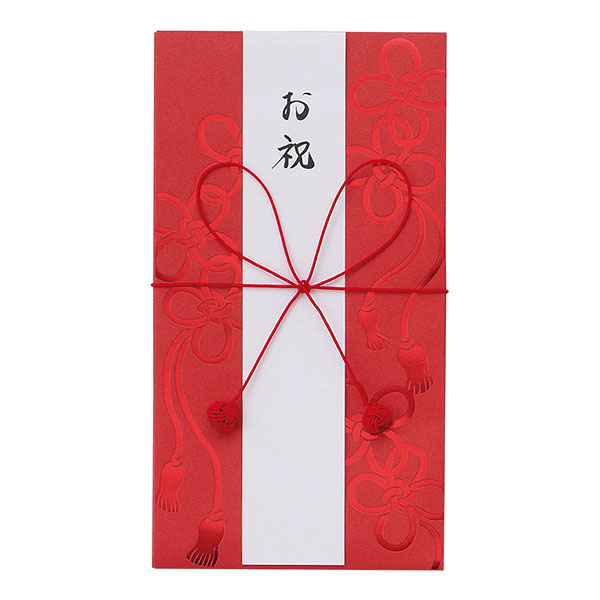 金封283 お祝 茜 結び紐柄