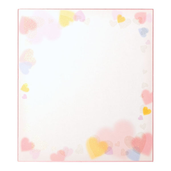 カラー色紙 ラメ ハート柄 (33115006)