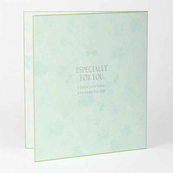 カラー色紙 二つ折り クローバー柄 (33140006)