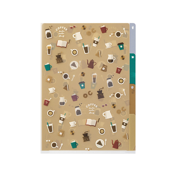 3ポケットクリアホルダー＜A5＞ コーヒー柄 A(35474006)