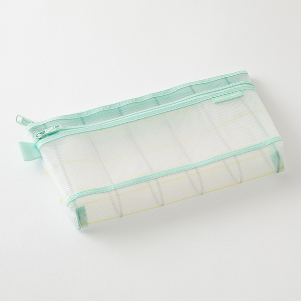 Midori Mesh Pen Pouch - Check Green (Limited Edition)