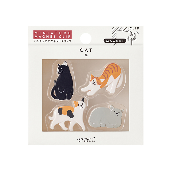 ミニチュアマグネットクリップ ネコ柄A(43447006)