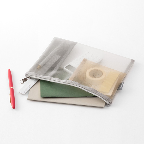 Midori Mesh Pen & Tool Pouch B6 - Grey