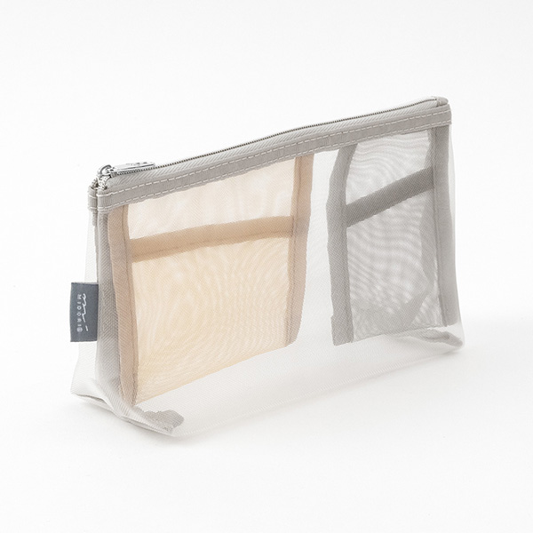 Midori Mesh Pen & Tool Pouch with Gusset - Grey