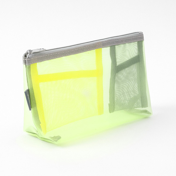 Midori Mesh Pen & Tool Pouch with Gusset - Yellow Green