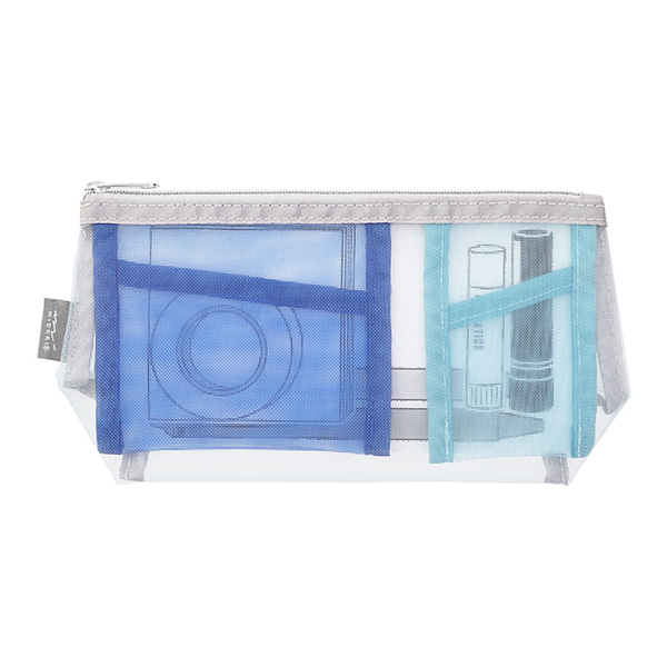Midori Mesh Pen & Tool Pouch with Gusset - Light Blue