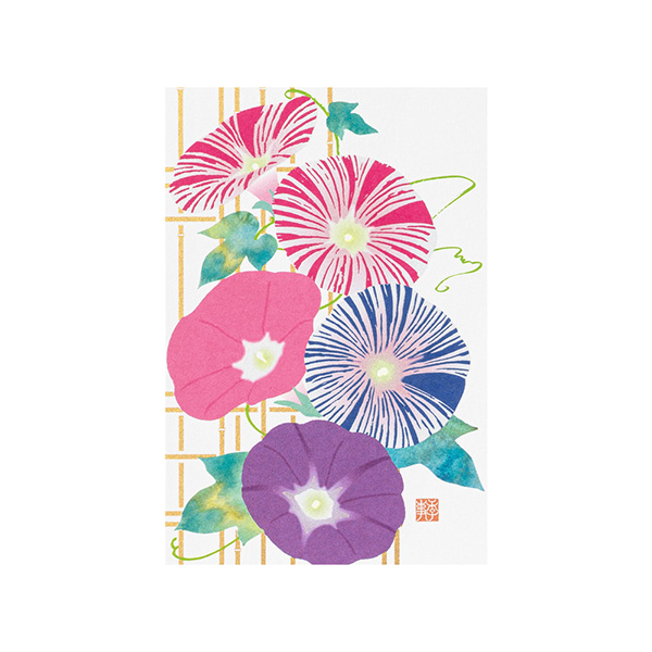 ポストカード 朝顔柄 S3(80028006)