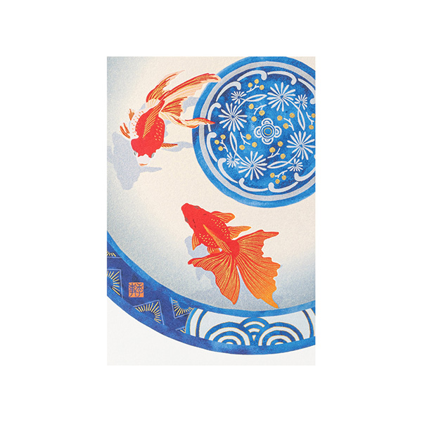 ポストカード 金魚柄 S2(80032006)