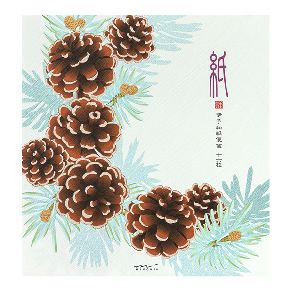 便箋 シルク 松ぼっくりリース柄(81045006)