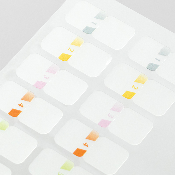 Midori Chiratto Index Label Sticker - Colourful Numbers