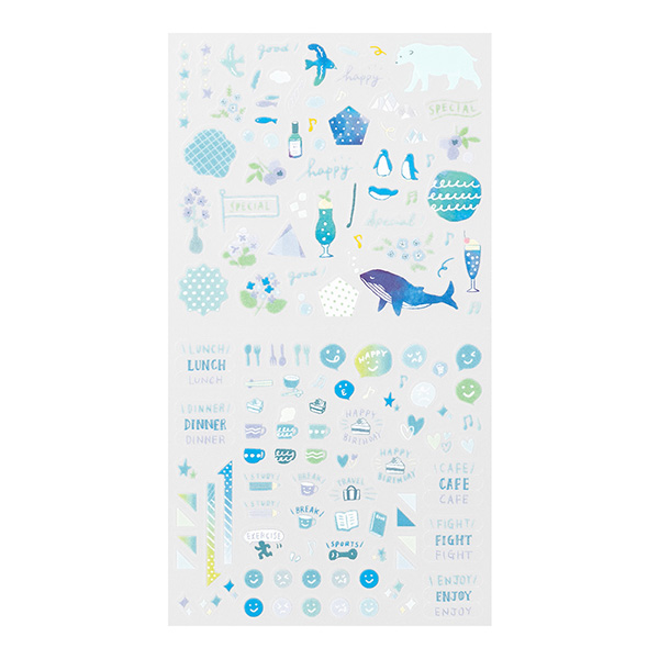 MIDORI Colour Tone PET Sticker - Blue