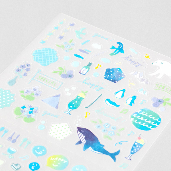 MIDORI Colour Tone PET Sticker - Blue