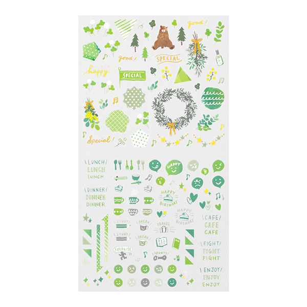 MIDORI Colour Tone PET Sticker - Green