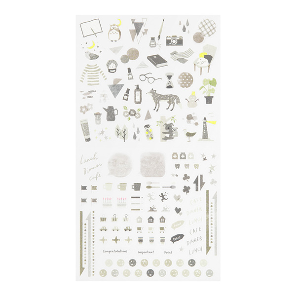 MIDORI Colour Tone PET Sticker - Grey