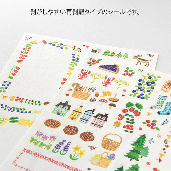 MIDORI Yuru Log Sticker Set - Nordic (2 Sheets)