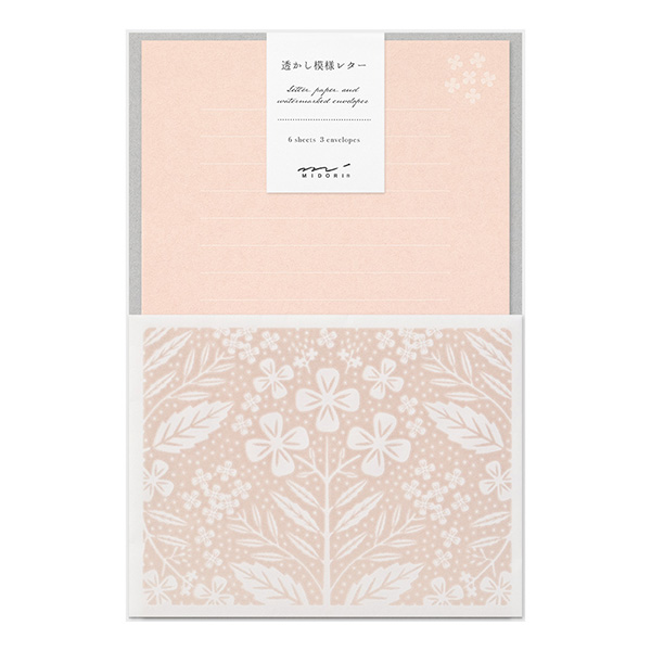 MIDORI Watermark Letter Set - Pink Flower
