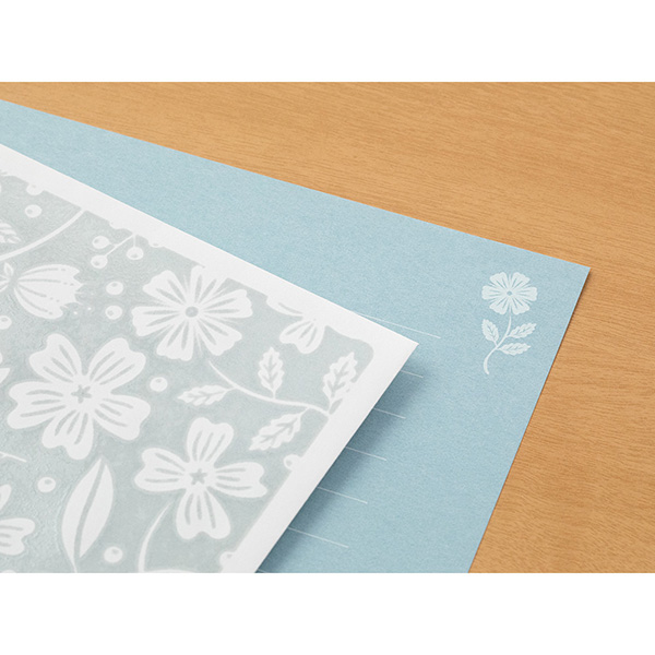 MIDORI Watermark Letter Set - Light Blue Flower